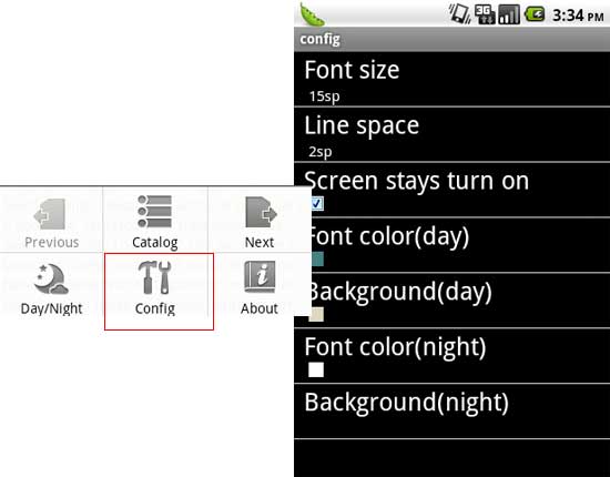 android app book config