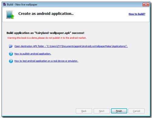 Android live wallpaper maker a wallpaper has been built
