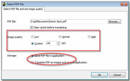 custom image quality by adjusting DPI