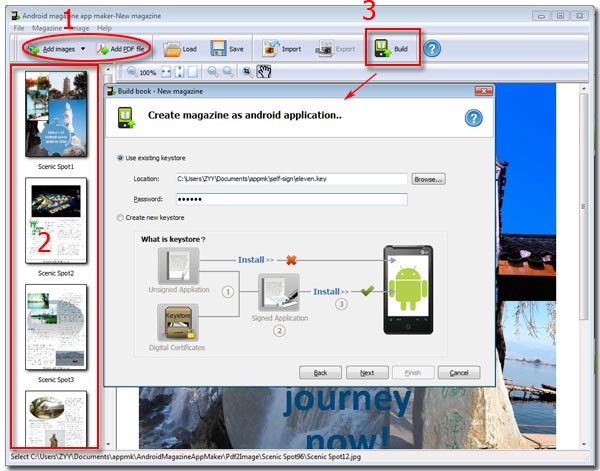 how to use Andriod magazine app maker