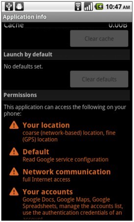 permission when instal apk file